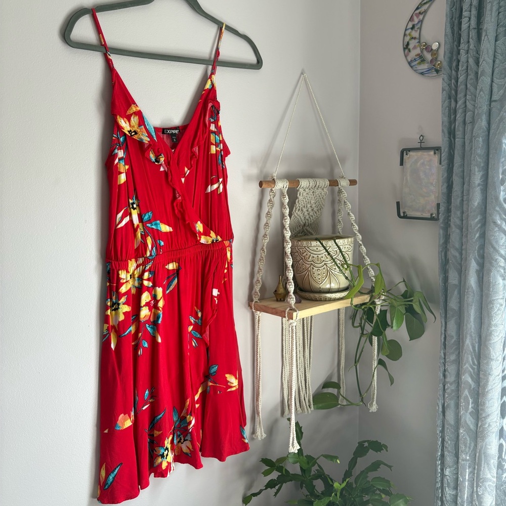Red Floral Mini Dress